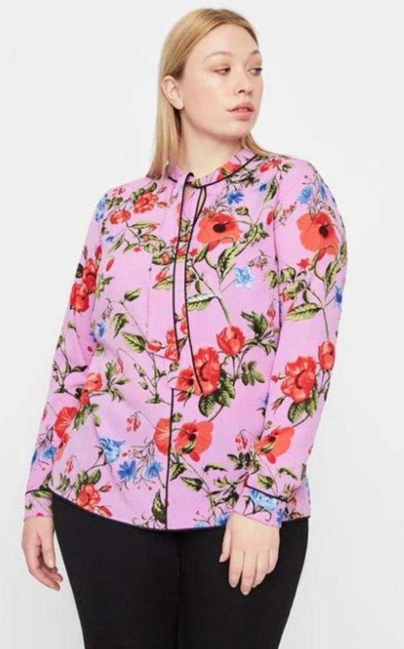 JUNAROSE Blouse Poppy Floral Print Sz 14 NWT